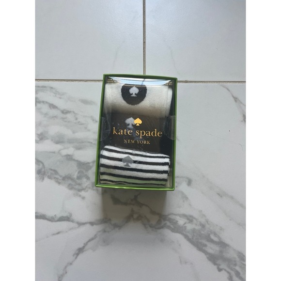 kate spade Accessories - New in Box Kate Spade 3 pack crew socks black white one size